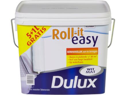 Dulux Roll-it easy muur- en plafondverf mat 6l wit 1