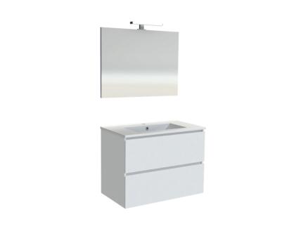 Allibert Roma meuble salle de bains 80cm 2 tiroirs blanc brillant