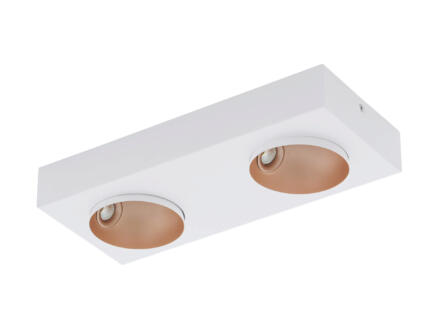 Eglo Ronzano spot de plafond LED 2x3,3 W dimmable blanc/or 1