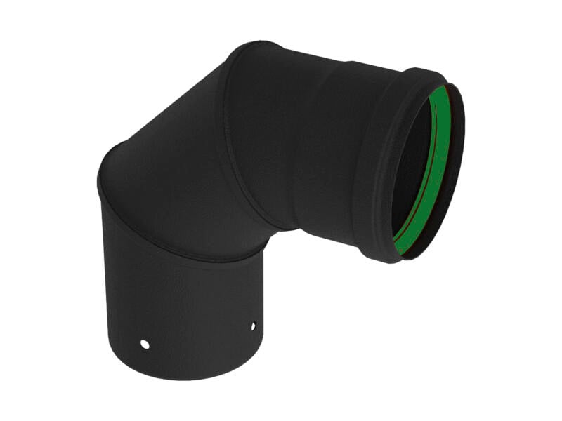 Saninstal Rookafv. bocht 90° 80mm zwart