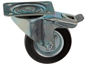 Mack Roulette à frein pivotante 100mm platine caoutchouc