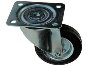 Mack Roulette pivotante 100mm platine caoutchouc