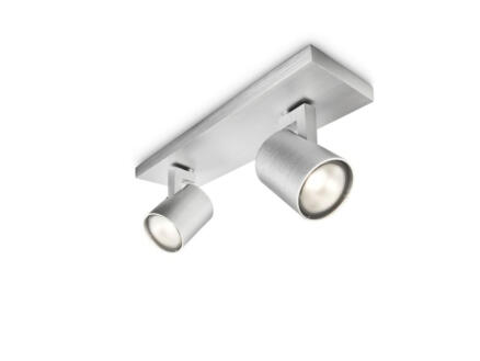 Philips Runner balkspot GU10 max. 2x50 W dimbaar aluminium