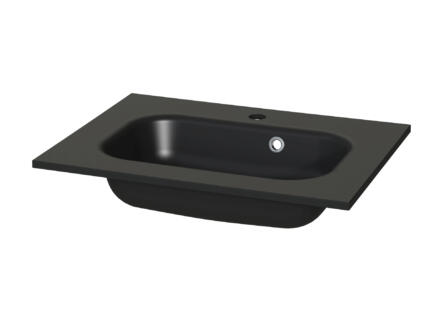 Tiger S-line Oval lavabo encastrable 60cm polybéton noir mat 1