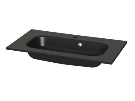 Tiger S-line Oval lavabo encastrable 80cm polybéton noir mat 1