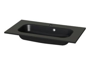 Tiger S-line Oval lavabo encastrable 80cm polybéton noir mat