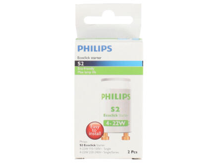 Philips S2 starter tube TL 4-22W 2 pièces 1