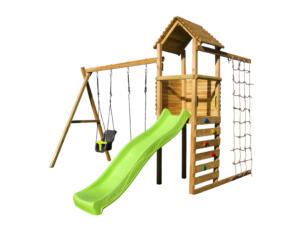 BnB Wood Safia portique + toboggan vert
