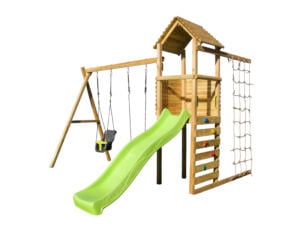 BnB Wood Safia speeltoestel + glijbaan groen