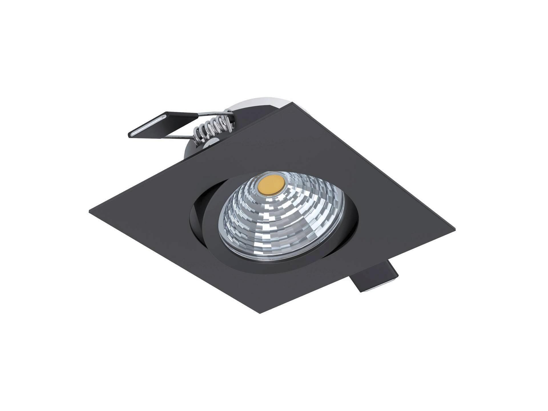 Eglo Saliceto spot LED encastrable carré 6W dimmable orientable noir