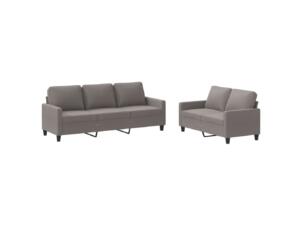Salon de jardin avec coussin tissu taupe set de 2
