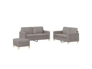Salon de jardin avec coussin tissu taupe set de 3