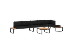 Salon de jardin avec coussins aluminium set de 4