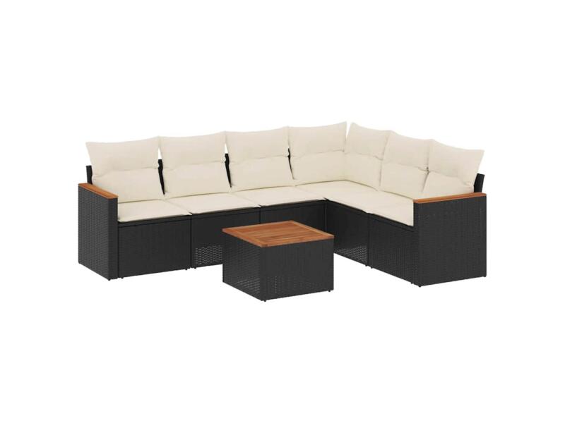 Salon lounge 1 table de jardin 1 élément d'angle + coussins 62x62x69 cm