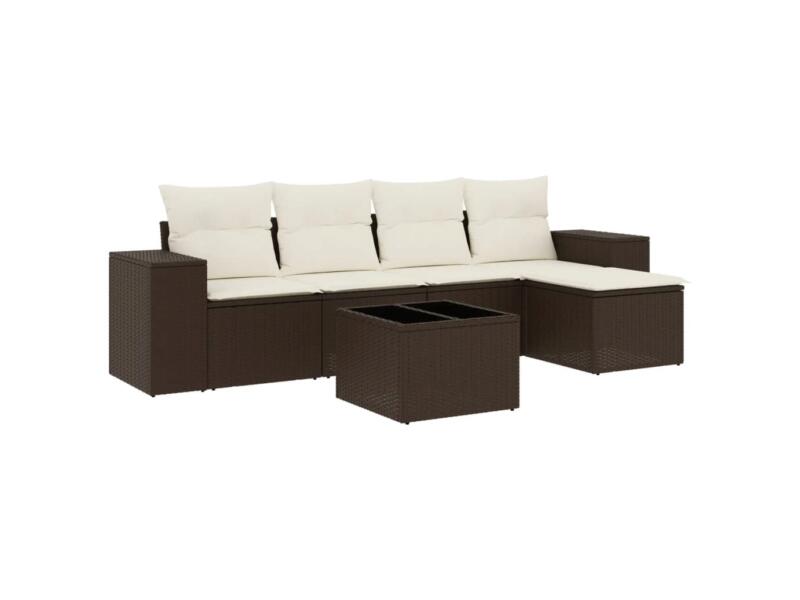Salon lounge 1 table de jardin 2 fauteuils centraux + coussins 55x62x69