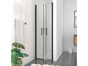 Aurlane Saloon porte de douche pivotante 70x200 cm noir mat