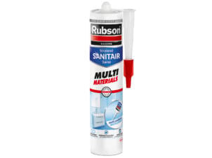 Rubson Sanitair Saine mastic silicone multi matériaux 280ml gris clair