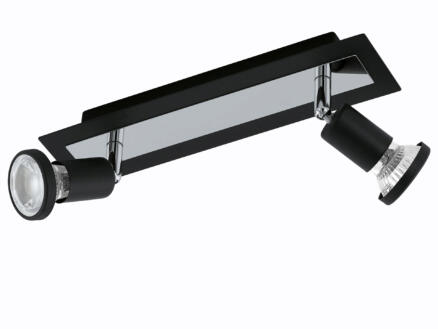 Eglo Sarria barre de spots LED 2x5 W noir/chrome 1