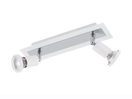 Eglo Sarria barre de spots LED GU10 2x5 W blanc/chrome 1