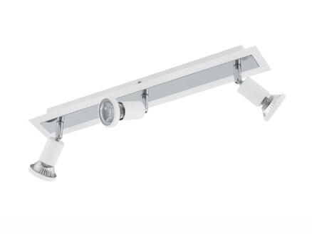 Eglo Sarria barre de spots LED GU10 3x5 W blanc/chrome 1