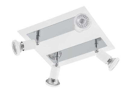 Eglo Sarria spot de plafond LED GU10 4x5 W blanc/chrome 1