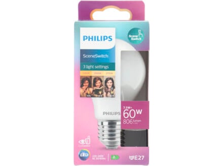 Philips SceneSwitch LED peerlamp E27 7,5W dimbaar 1