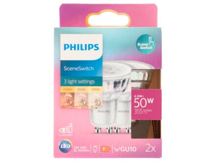 Philips SceneSwitch LED spot GU10 4,8W 2 stuks 1