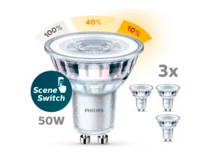 Philips SceneSwitch spot LED GU10 5W 3 pièces