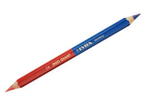 Schrijnwerkerspotlood rood en blauw 18cm