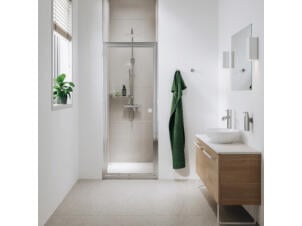 Sealskin Seev douchedraai-schuifdeur voor combinatie met zijwand 90x195 cm helder glas hoogglans zilver
