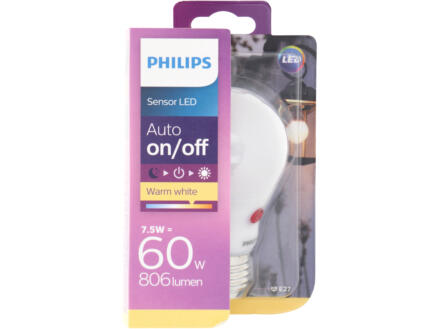 Philips Sensor ampoule LED sphérique 7,5W E27 capteur de lumière 1