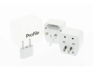 Profile Set d'adaptateurs de voyage 3 pièces blanc