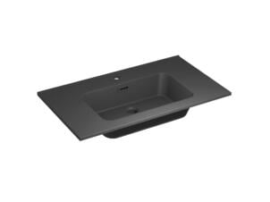 Allibert Shadow lavabo encastrable 80cm polybéton noir mat
