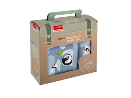 Sunware Sigma Home Food To Go brooddoos en drinkbeker pinguïn 1