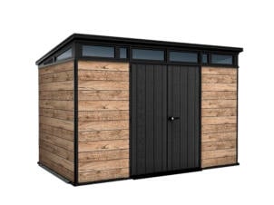 Keter Signature Pent abri de jardin en résine 117 342x218x226 cm pine