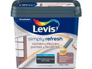 Levis Simply Refresh lak ramen & deuren zijdeglans 0,75l simply dark grey
