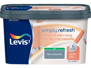 Levis Simply Refresh muurverf 1 laag mat 2l simply steel