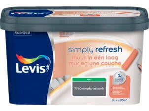 Levis Simply Refresh muurverf 1 laag mat 2l simply volcanic