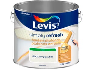 Levis Simply Refresh peinture plafond bois mat 2,5l simply white