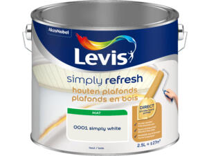 Levis Simply Refresh plafondverf hout mat 2,5l simply white