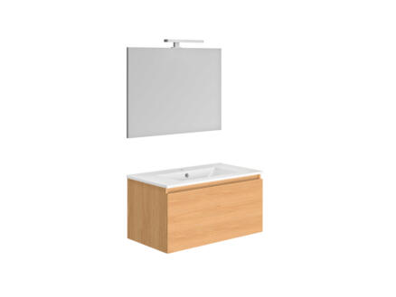 Allibert Single meuble lavabo 80cm 1 tiroir atlas chêne 1