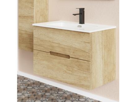 Aquatrends Sira meuble lavabo 80cm 2 tiroirs chêne clair 1