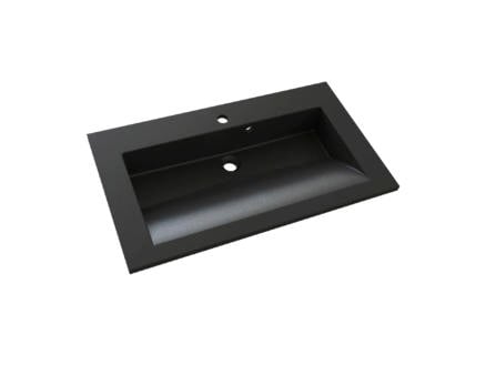 Allibert Slide lavabo encastrable 80cm solid surface noir mat