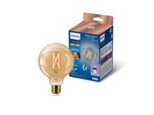 Philips Smart ampoule LED globe filament verre ambré E27 50W dimmable