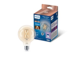 Philips Smart ampoule LED globe filament verre ambré E27 60W dimmable