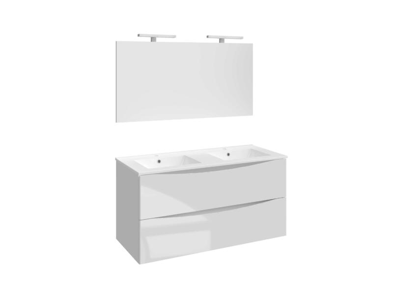 Allibert Smiley meuble salle de bains 120cm 2 tiroirs blanc brillant