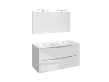 Allibert Smiley meuble salle de bains 120cm 2 tiroirs blanc brillant 1
