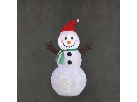 Sneeuwman opblaasbaar met LED projector 55x53x120 cm