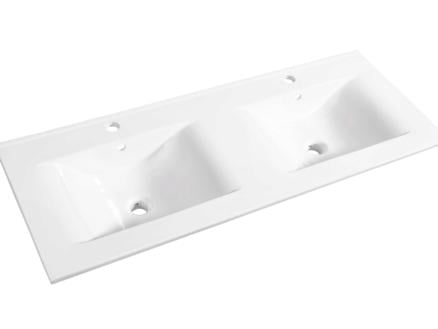 Allibert Soft lavabo double encastrable 120cm porcelaine blanc brillant 1