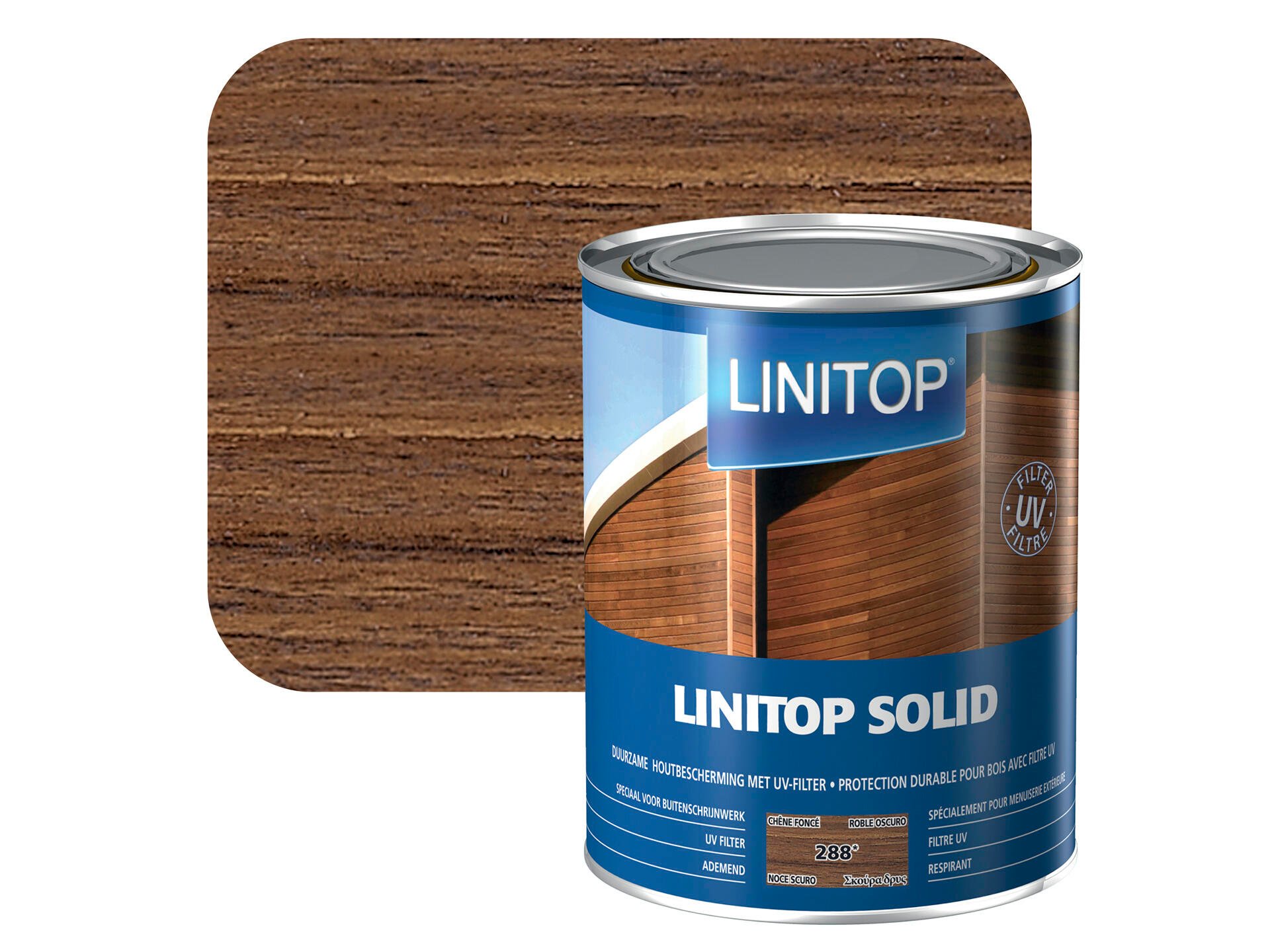 Linitop Solid beits 1l donkere eik #288